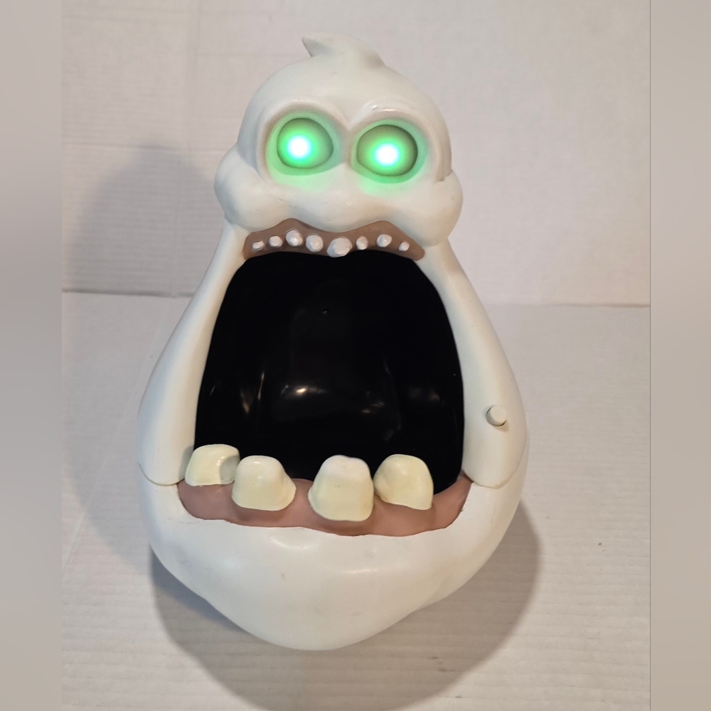 Vintage Rare Gemmy Big Mouth Ghost Animated Talking Bowl Moving Teeth